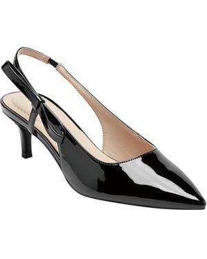 Bandolino Alilac Bow Slingback Kitten Heel Pumps - Black