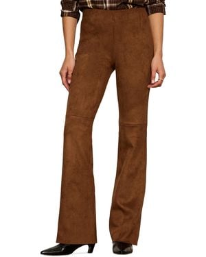Sanctuary Petite Sashay Faux Suede Flared-leg Mid-rise leggings - Brown