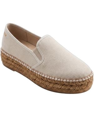 VISCATA Castell Canvas Espadrille Platforms - White