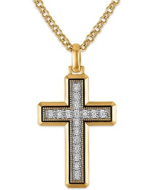 Macy's Diamond Cross Pendant (1/8 Ct. T.w. - Metallic