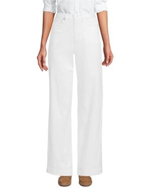 Lands' End High Rise 5 Pocket Wide Leg Chino Pants - White
