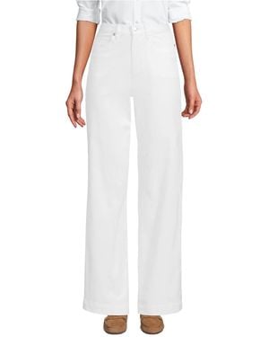 Lands' End High Rise 5 Pocket Wide Leg Chino Pants - White