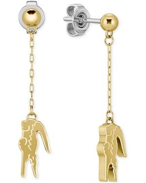 Lacoste Tone Crocodile Chain Drop Earrings - Metallic