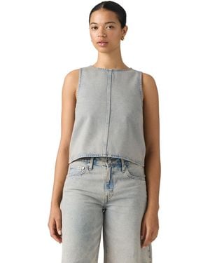 Levi's Fitted Cropped Denim Tank - Gray