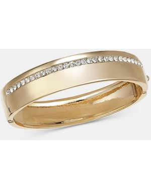 On 34th Pave Cubic Zirconia Bangle Bracelet - Metallic