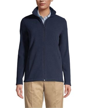 Lands' End Full-zip Mid-weight Fleece Jacket - Blue