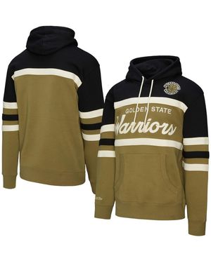 Mitchell & Ness Olive/black Golden State Warriors Double Clutch Head Coach Hoodie - Green