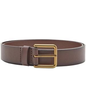 Mango Square Buckle Belt - Brown