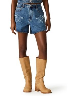 Steve Madden Dally Mid-rise Denim Shorts - Blue