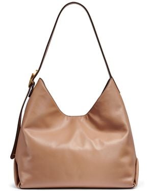 Donna Karan Brocade Large Hobo Handbag - Brown