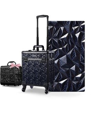 Byootique 2-piece Makeup Train Case Cosmetic Organizer Kit - Blue