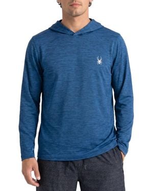Spyder Classic Heather Hooded Long-sleeve Rashguard - Blue
