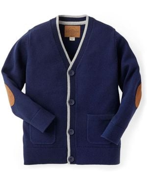 Hope & Henry Boys Organic Tipped Cardigan - Blue