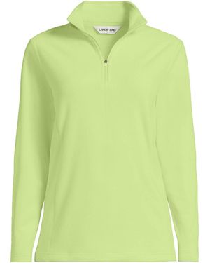 Lands' End Tall Anyweather Fleece Quarter Zip Pullover - Green