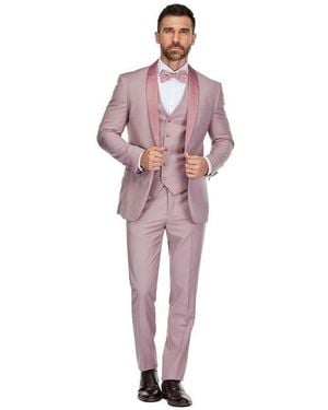 Gino Vitale 3-piece Slim Fit Shawl Lapel Tuxedo - Black