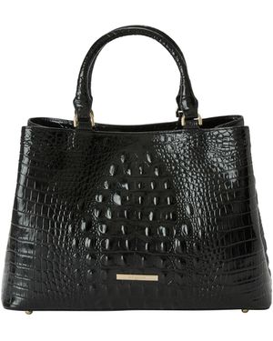 Brahmin Denise Medium Melbourne Leather Satchel Bag - Black