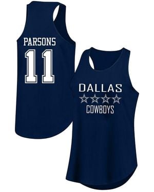 Fanatics Micah Parsons Dallas Cowboys Plus Size Name Number Tank Top - Blue