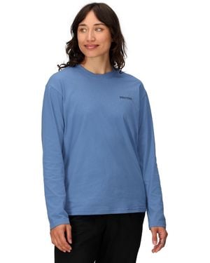 Marmot Crewneck Long Sleeve T-shirt - Blue