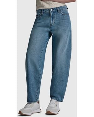 DKNY Mid-rise Barrel-leg Cotton Jeans - Blue