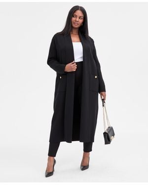 INC International Concepts Plus Size Structured Duster Cardigan - Black