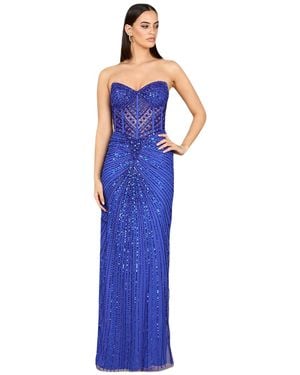 Lara Embellished Strapless Gown - Green