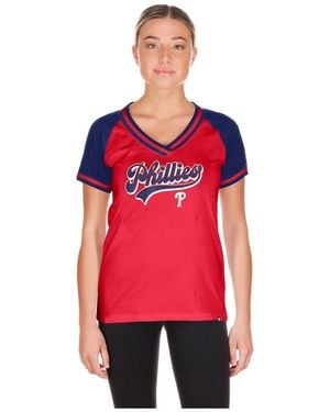 KTZ Philadelphia Phillies Gameday V-neck T-shirt - Red