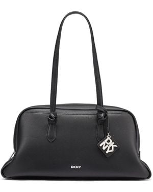 DKNY Eliza Large Bowling Zip-top Shoulder Handbag - Black