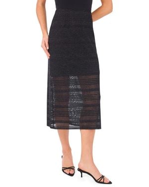 Cece Slim Knit Pencil Midi Skirt - Black
