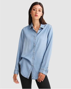 Belle & Bloom Keep Me Wild Denim Top - Blue