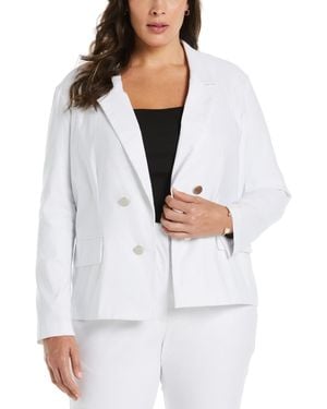 ELLA rafaella Plus Size Cropped Satin Luxe Jacket - White