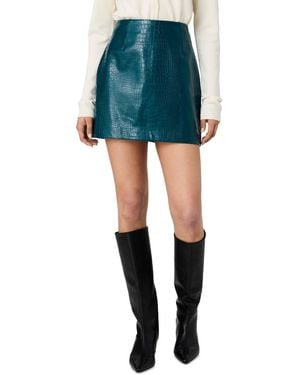 French Connection Side Zipper Mini Skirt - Blue