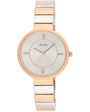 BCBGMAXAZRIA Quartz Round Two-tone Stainless Steel Watch 36mm - Metallic