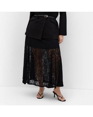 City Chic Lacey Maxi Skirt - Black