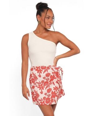 Petal & Pup Calypso Wrap Mini Skirt - Red