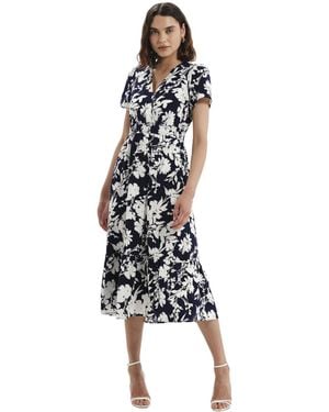 Finery London Deena Wrap Midi Dress - White