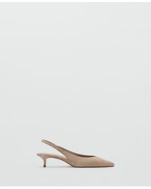 Mango Kitten-heel Suede Shoes - White
