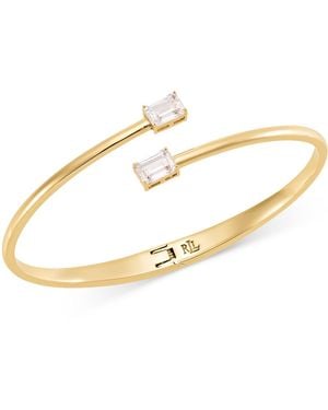 Ralph Lauren Cubic Zirconia Mixed-metal Bypass Cuff Bracelet - Metallic