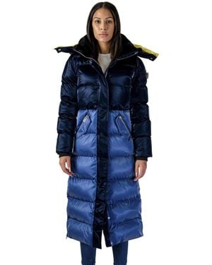 Woodpecker Bird Of Paradise Quilted Coat - Blue