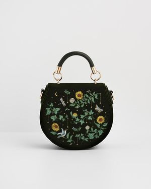 Fable England Charlotte Sunflower Top Handle Bag - Black
