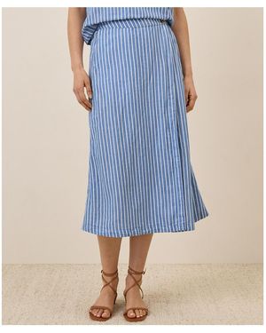 Pact Organic Cotton Canopy Linen Blend Wrap Skirt - Blue
