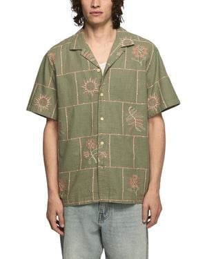 Lucky Brand Novelty Camp Collar Shirt - Green