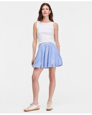 On 34th Variegated Stripe Pull On Bubble-hem Mini Skirt - Blue