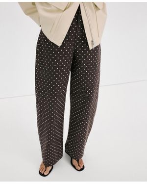 Mango Polka Dot Balloon Jeans - Black