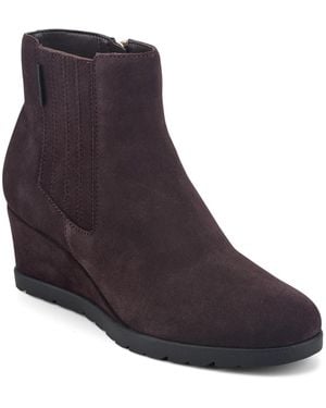Easy Spirit Yamaira Round-toe Wedge Booties - Purple