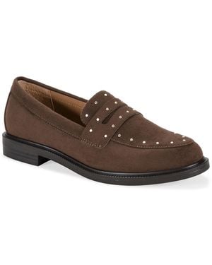 Style & Co. Ammber Round Toe Block Heel Loafers - Brown