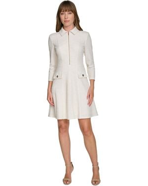 Tommy Hilfiger Petite Sparkle Boucle Shift Dress - White
