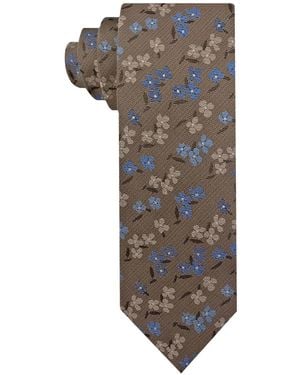 Van Heusen Small Floral Tie - Gray