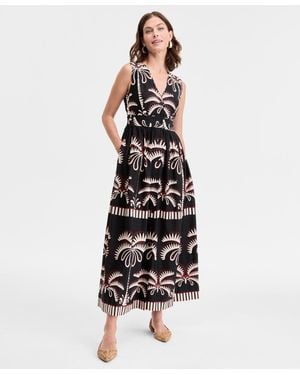 INC International Concepts Printed Button-up Maxi Dress - White