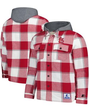 Starter Red/white St. Louis Cardinals Sherpa Full-zip Hoodie Jacket
