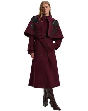 Karen Millen Tailored Funnel-neck Cape Midi Coat
